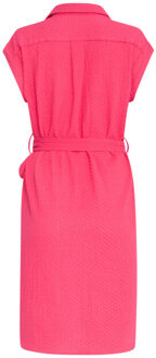 Smashed Lemon 25118 crinkle shirtjurk in roze - M