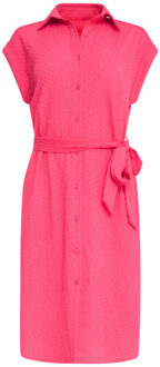 Smashed Lemon 25118 crinkle shirtjurk in roze - XL