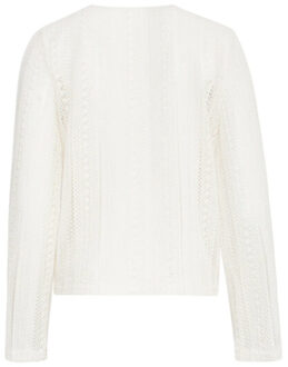 Smashed Lemon 25121 lace cardigan met striksluiting | Ecru - XXXL