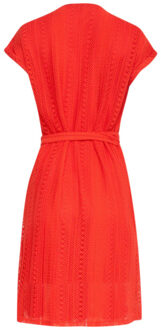 Smashed Lemon 25122 lace-achtige jurk | Rood - XXXL