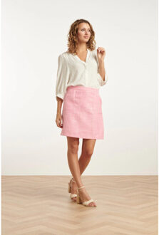 Smashed Lemon 25133 off white lurex dotted blouse | Wit - XL