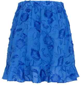 Smashed Lemon 25139 3d bloemen rok | Blauw - S