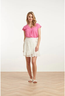 Smashed Lemon 25139 te 3d bloemen rok | Wit - XXL