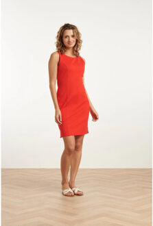Smashed Lemon 25145 rood mouwloze getailleerde jurk - XL