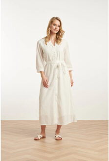 Smashed Lemon 25146 witte midi broderie anglaise jurk met - XXL