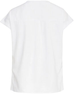 Smashed Lemon 25148 te linnen top met v-hals | Wit - XS