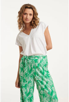 Smashed Lemon 25148 te linnen top met v-hals | Wit