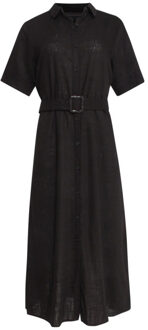 Smashed Lemon 25150 e linnen shirtjurk | Zwart - XXL