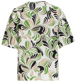 Smashed Lemon 25154 te top met grafisch print, matcha | Beige