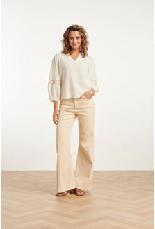Smashed Lemon 25206 flared jeans | Beige - XXXL