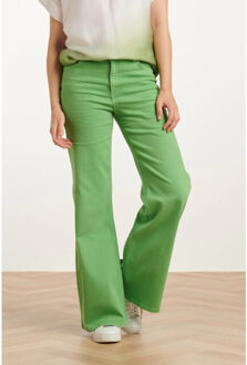 Smashed Lemon 25206 licht flared jeans | Groen - M