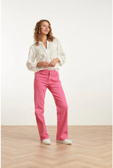 Smashed Lemon 25207 roze denim straight jeans