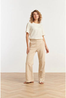 Smashed Lemon 25208 e zachte pants met wijde pasvorm | Beige - XS