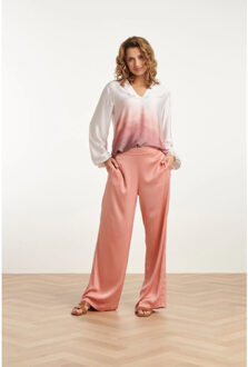 Smashed Lemon 25211 wijd satijnen broek | Roze - XXL