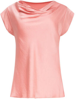 Smashed Lemon 25212 waterfall satijn top | Roze - XXL