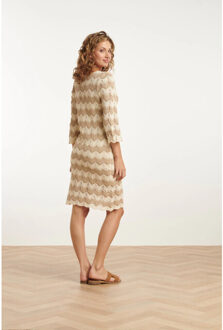 Smashed Lemon 25219 e zigzag crochet jurk | Wit - 4XL