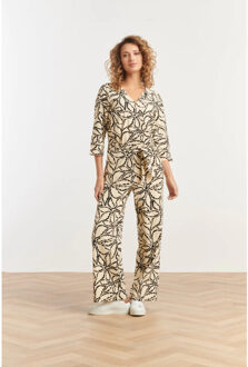 Smashed Lemon 25241 jumpsuit met e bloemenprinttravel kwaliteit | Beige - XXL