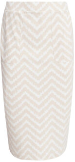 Smashed Lemon 25251 zigzag print koker roktravelkwaliteit | Wit - XXXL