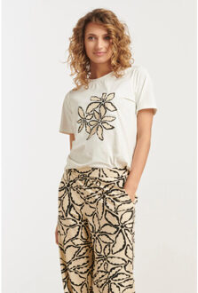 Smashed Lemon 25261 te t-shirt met bloemenprinttravelkwaliteit | Wit - XXXL