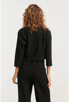 Smashed Lemon 25271 e stretchy crinkle bolero | Zwart - XL