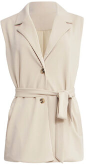 Smashed Lemon 25273 stretch gilet met riem | Beige - XS