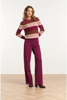 Smashed Lemon 25751 – soepele broek met wijde pijp | - maat XXXL Paars