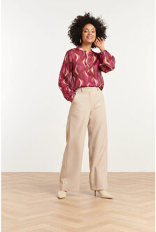 Smashed Lemon 25774 – chiffon blouse met lurex draad | - maat L Veelkleurig