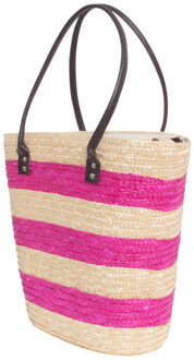 Smashed Lemon 52000 gestreepte zomerse tas in roze en zandkleur Veelkleurig - One size