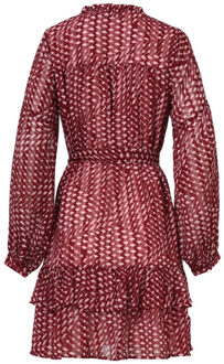 Smashed Lemon Bordeaux en babyroze geometrische jurk | - XXXL