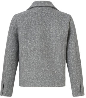 Smashed Lemon Bouclé jas met kraag | Grijs - 4XL
