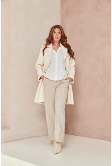 Smashed Lemon Bouclé jas met parelmoerknopen | Ecru - XXXL