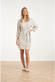 Smashed Lemon Dames jurk met chevron print | Veelkleurig - XXXL