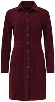 Smashed Lemon Damescorduroy overhemdjurk | - maat XL Bordeaux