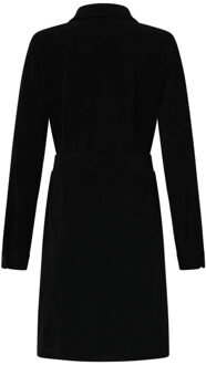 Smashed Lemon Damescorduroy overhemdjurk | Zwart - XXL