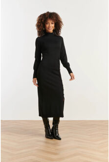 Smashed Lemon Damesgebreide jurk met lurex | Zwart