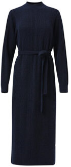 Smashed Lemon Damesgebreide maxi jurk | Blauw - XL