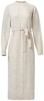 Smashed Lemon Damesgebreide maxi jurk | - maat S Beige