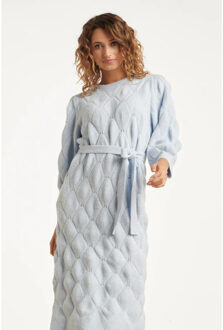 Smashed Lemon Damesgebreide midi jurk | Lichtblauw - XL