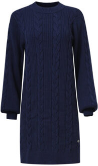 Smashed Lemon Damesgestructureerd gebreide jurk | Blauw - XS