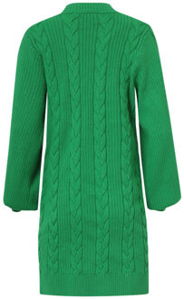 Smashed Lemon Damesgestructureerd gebreide jurk | Groen - 4XL