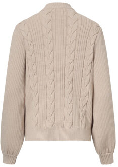 Smashed Lemon Damesgestructureerd gebreide trui | Camel - 4XL