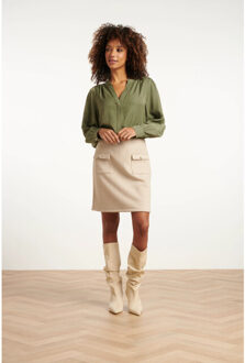 Smashed Lemon Damesgetailleerde rok zand | Beige - S