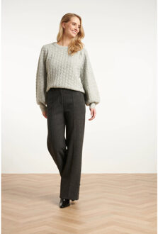 Smashed Lemon Dameslange broek met losvallende fit | Zwart - XXXL