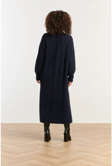 Smashed Lemon Dameslange gebreide vest | - maat S Blauw