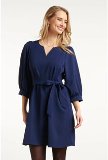 Smashed Lemon Damesmarineblauwe korte jurk | - maat XS