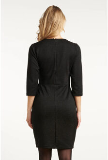 Smashed Lemon Damesstijlvolle jurk met lurex | - maat M Zwart