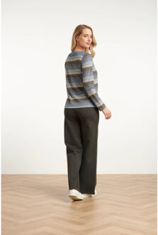 Smashed Lemon Damesstretch broek met wijde pijpen | - maat XS Zwart