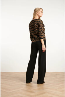 Smashed Lemon Damesstretch broek | Zwart - XS