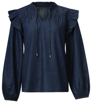 Smashed Lemon Denim top in donkerblauw | - XXL