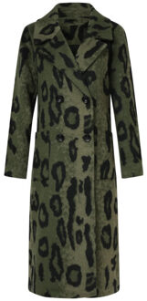 Smashed Lemon Dierenprint jas in army met zwart | Bruin/groen - 4XL